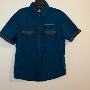 Infringement Men’s Blue Button Down Large
